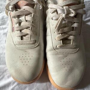 Reebok Cream and Gum Classic Leather Sneakers